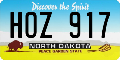 ND license plate HOZ917