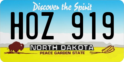 ND license plate HOZ919