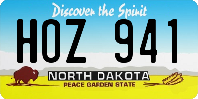 ND license plate HOZ941