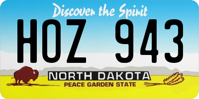 ND license plate HOZ943