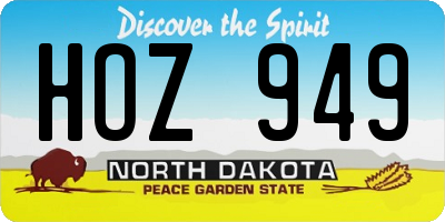 ND license plate HOZ949