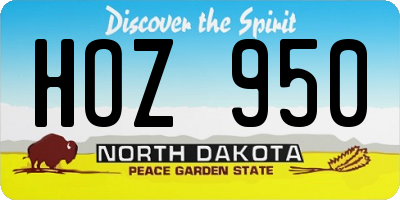 ND license plate HOZ950