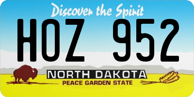 ND license plate HOZ952
