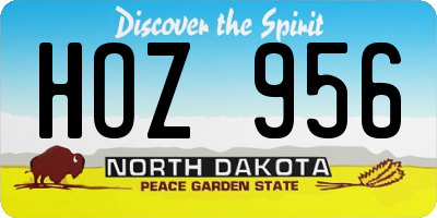ND license plate HOZ956