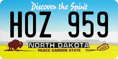 ND license plate HOZ959
