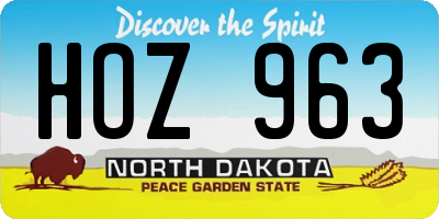 ND license plate HOZ963