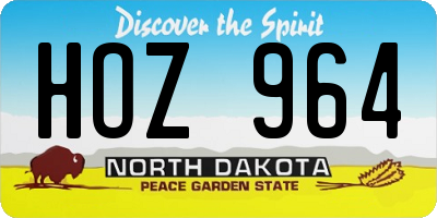 ND license plate HOZ964
