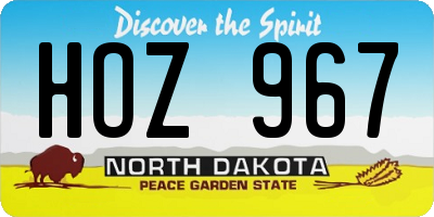 ND license plate HOZ967