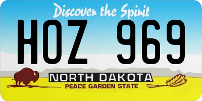 ND license plate HOZ969