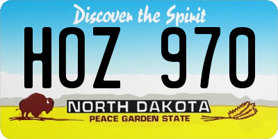ND license plate HOZ970