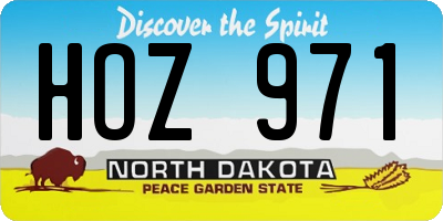 ND license plate HOZ971