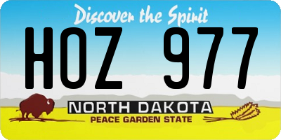 ND license plate HOZ977