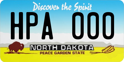 ND license plate HPA000