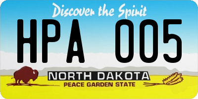 ND license plate HPA005