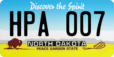 ND license plate HPA007