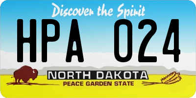 ND license plate HPA024