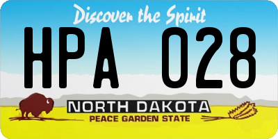 ND license plate HPA028