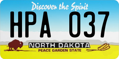 ND license plate HPA037