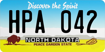 ND license plate HPA042