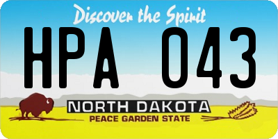 ND license plate HPA043