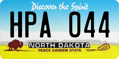 ND license plate HPA044