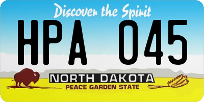 ND license plate HPA045