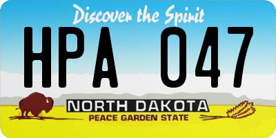 ND license plate HPA047
