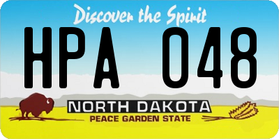 ND license plate HPA048