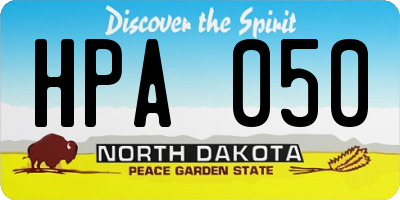 ND license plate HPA050