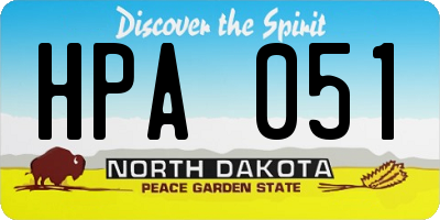 ND license plate HPA051