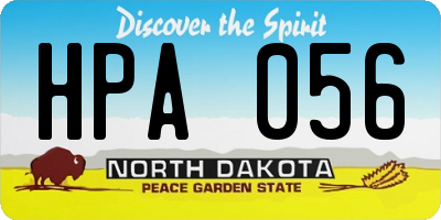 ND license plate HPA056