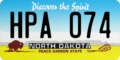 ND license plate HPA074