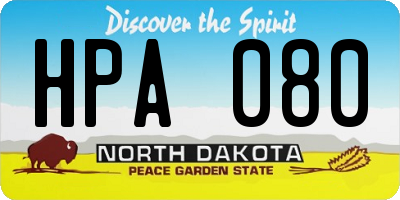 ND license plate HPA080