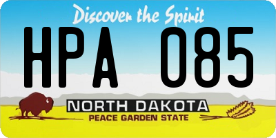 ND license plate HPA085