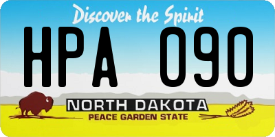 ND license plate HPA090