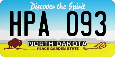 ND license plate HPA093