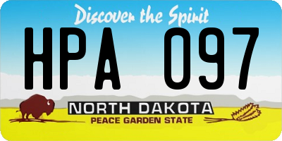 ND license plate HPA097