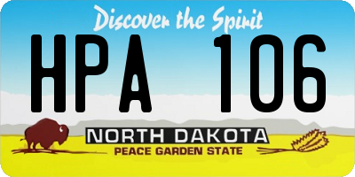 ND license plate HPA106