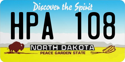 ND license plate HPA108