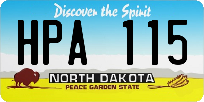 ND license plate HPA115