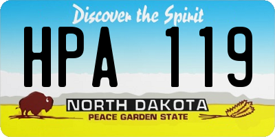 ND license plate HPA119