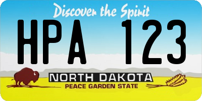 ND license plate HPA123