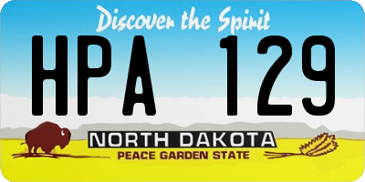 ND license plate HPA129