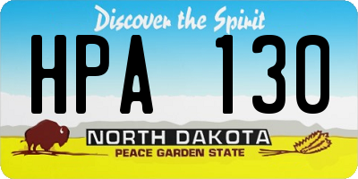 ND license plate HPA130