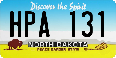ND license plate HPA131
