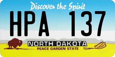 ND license plate HPA137