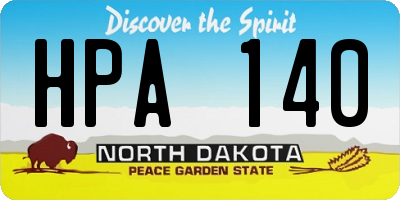 ND license plate HPA140