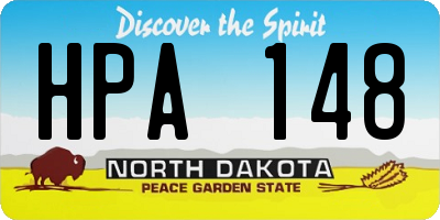 ND license plate HPA148