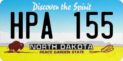 ND license plate HPA155