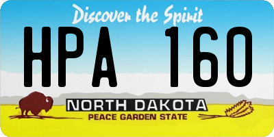 ND license plate HPA160